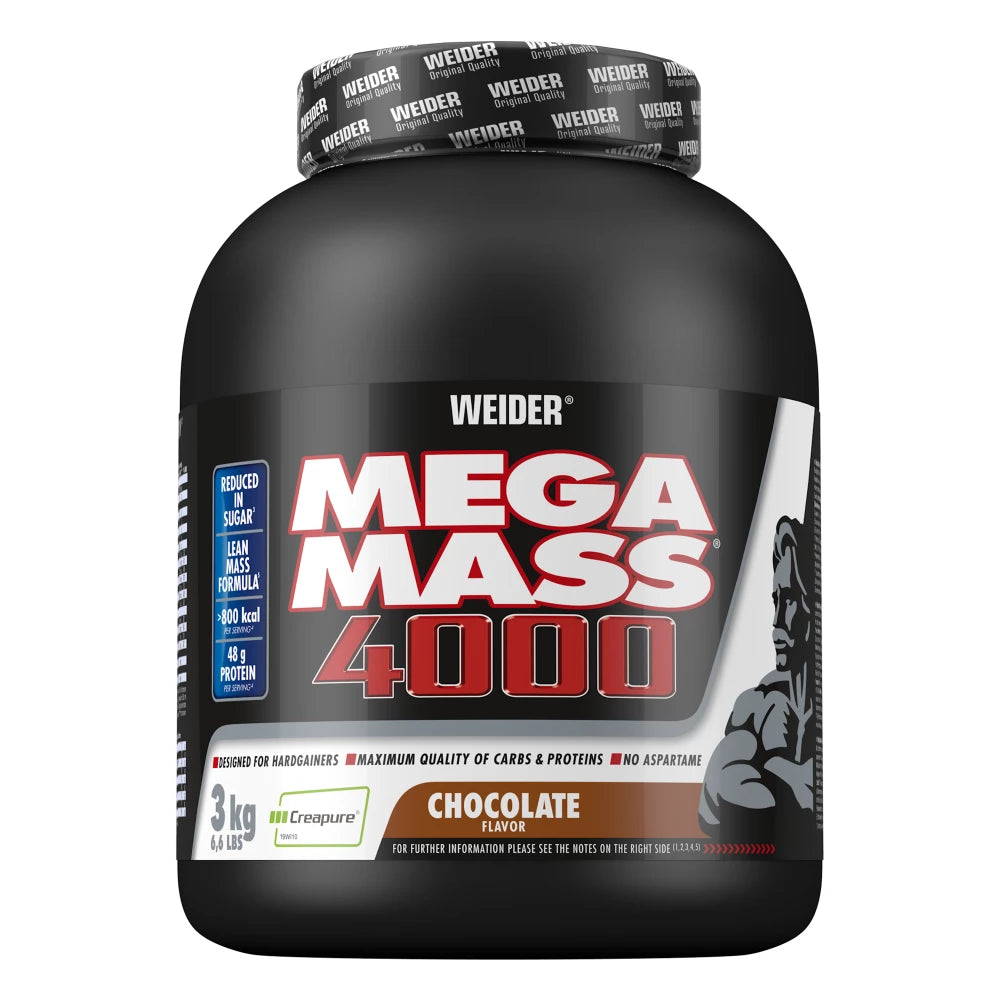 Pack Prise de Masse Weider – Mega Mass 4000 3 kg + Mega Mass Pump 270 g