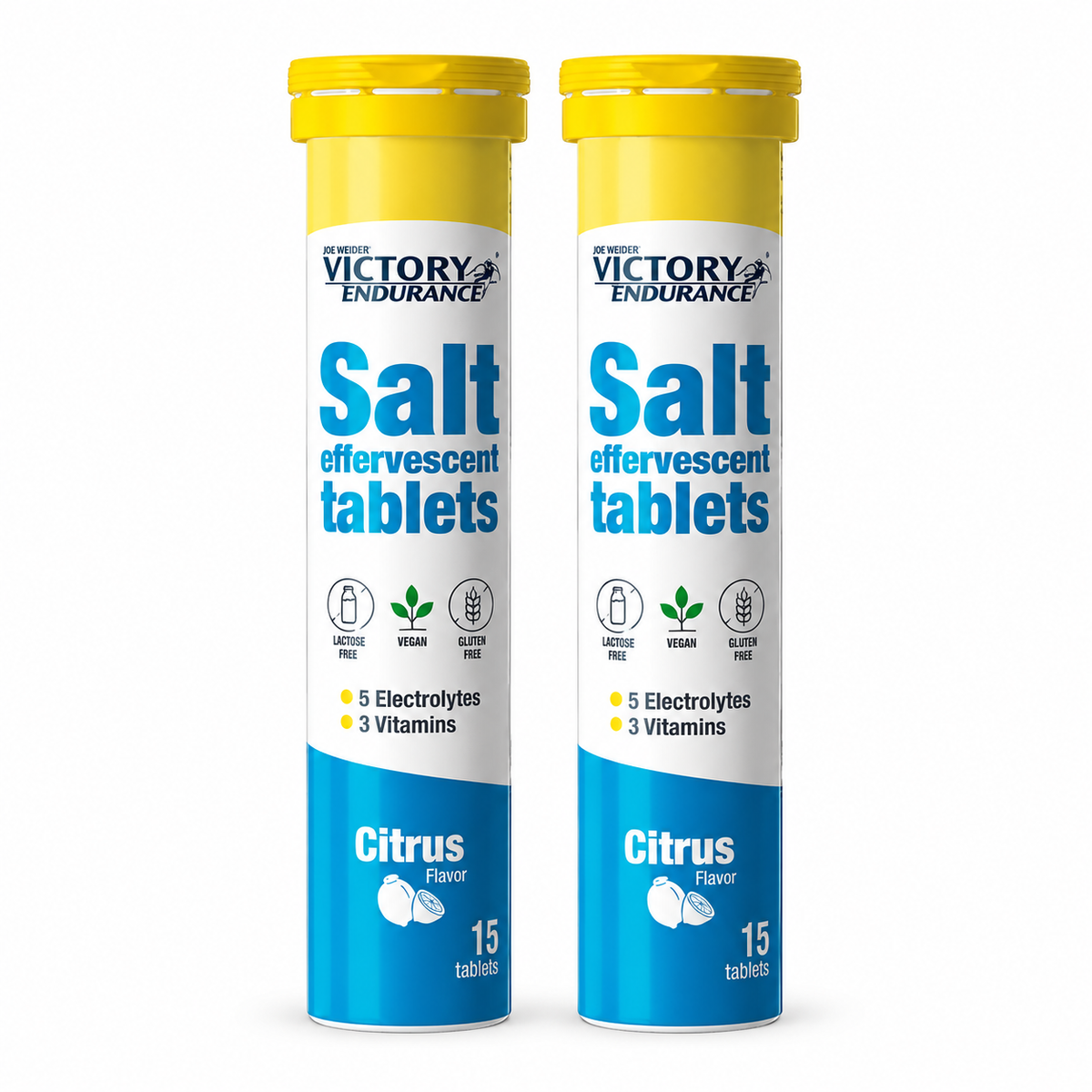 Salt Effervescent Tablets -Electrolytes effervescents Weider Victory Endurance lot de 2 tubes (15 doses)